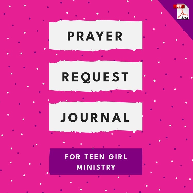 Prayer Request Journal for Teen Girl Ministry (PDF License)