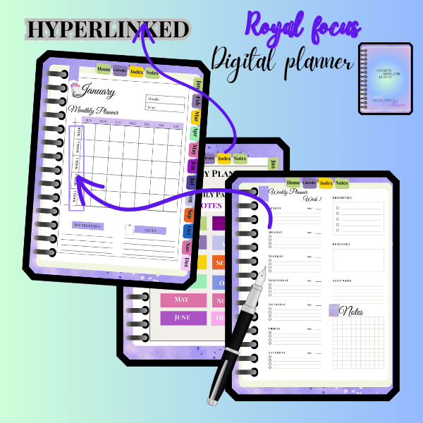 A Mockup of a Royal focus planner