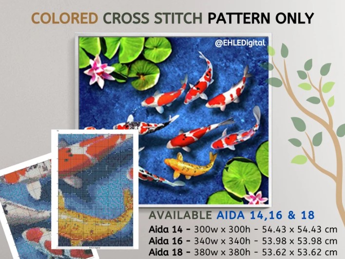 koi fish cross stitch