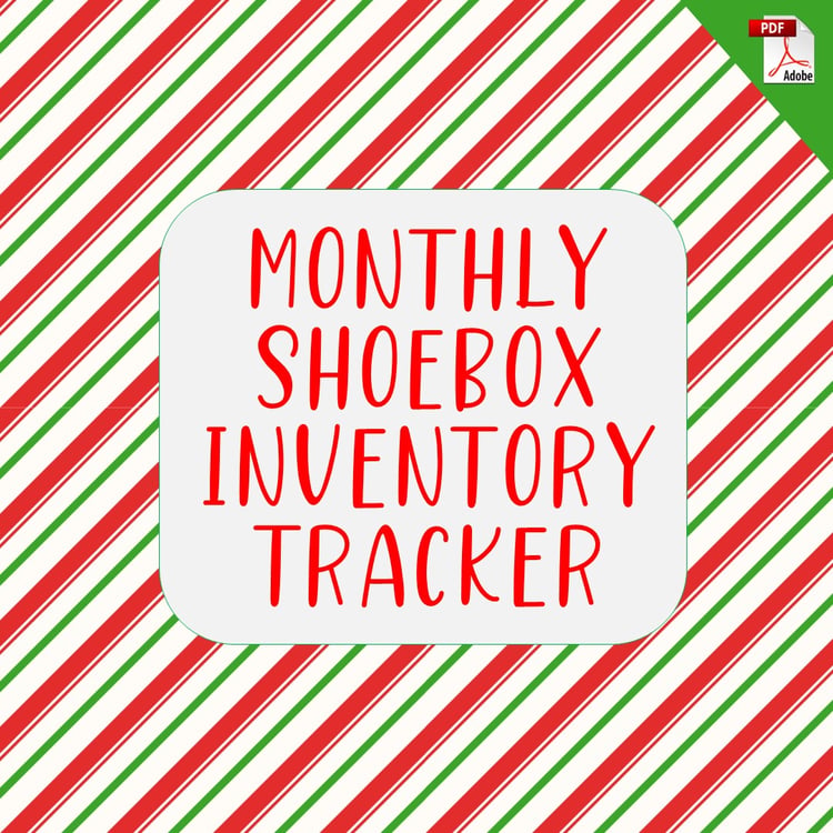 Monthly Shoebox Inventory Tracker (PDF Download)