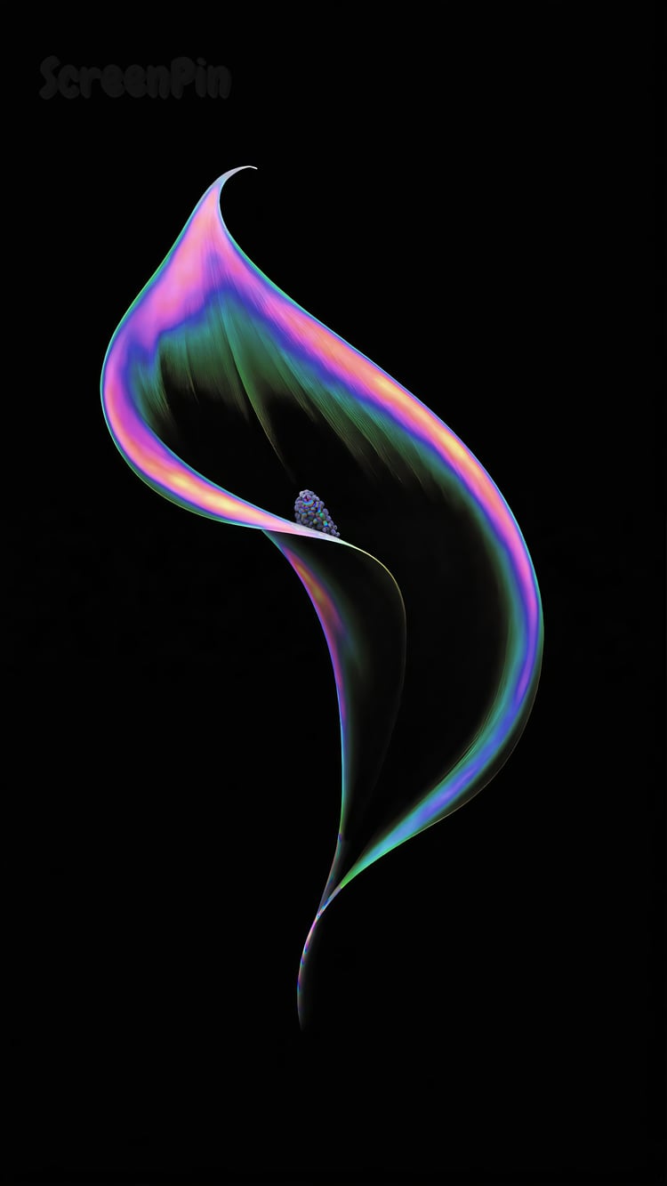 A digital flower with intricate details and vibrant colors set against a deep black background, creating a bold and elegant composition.