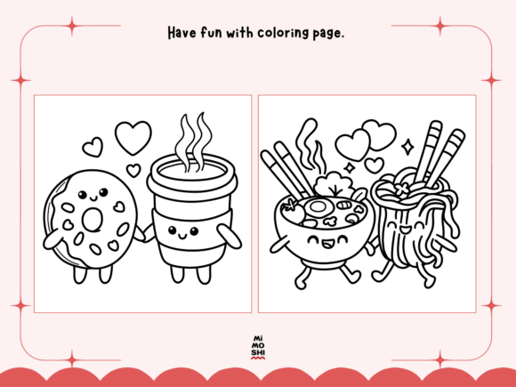 Adorable cupcake and ice cream cone coloring page Whimsical food pairing coloring page featuring pancakes and syrup