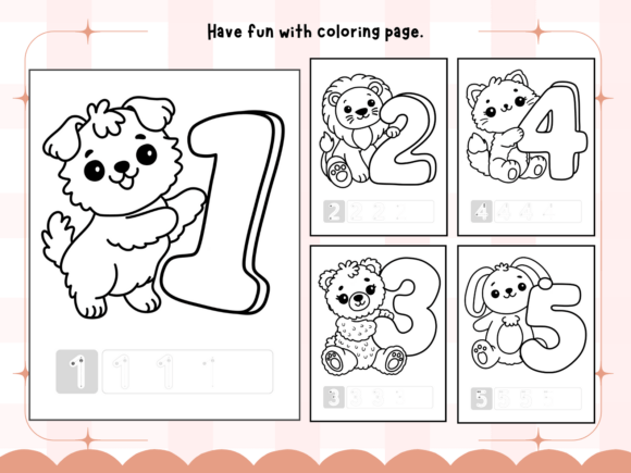 Happy elephant with number 3 coloring page Adorable giraffe with number 4 coloring page