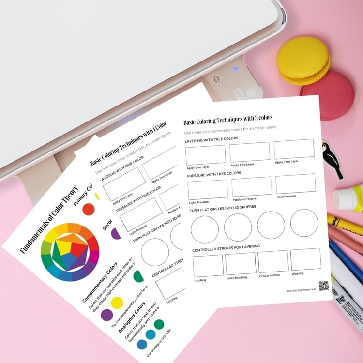 Coloring Tutorial Practice Sheets Realistic Coloring Pages | Herczeg Tímea - Coloring Assets