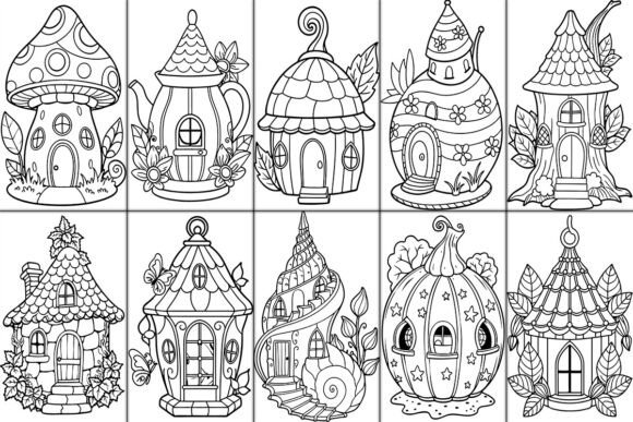 Fantasy-style wooden fairy cabin surrounded by vines Hidden fairy house with a magical door in a tree trunk Floating fairy village with bridges and dreamy landscapes