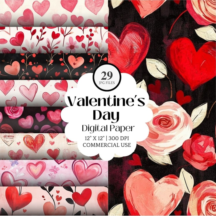 Valentines Day Digital Paper