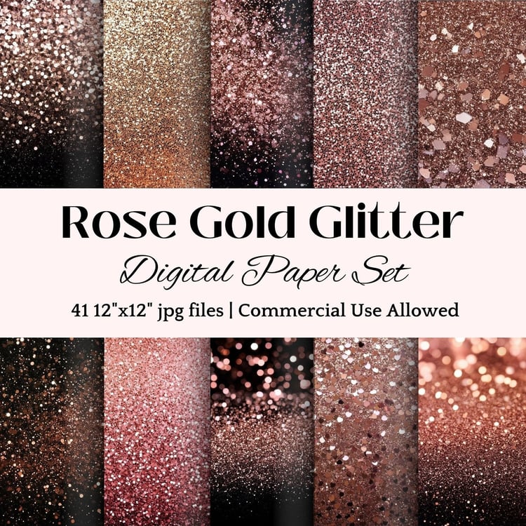 Rose Gold Glitter Digital Paper