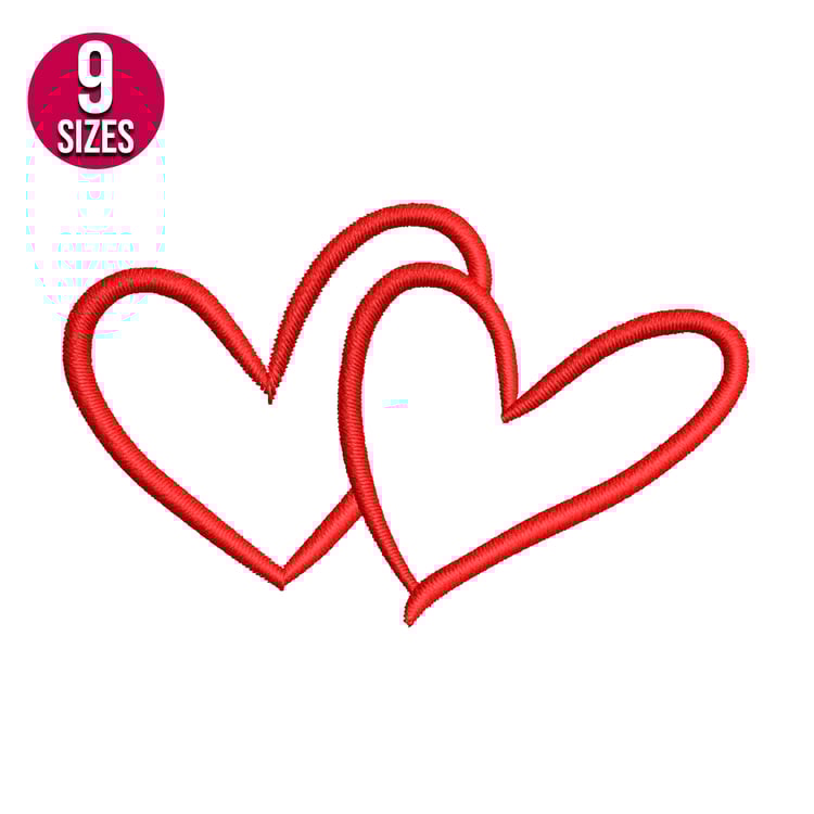Buy Heart shape machine embroidery design, Digital download, Instant download