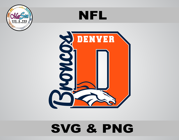 Denver Broncos SVG and PNG digital design – NFL football team logo cut file for Cricut, Silhouette, sublimation, and DTF printing