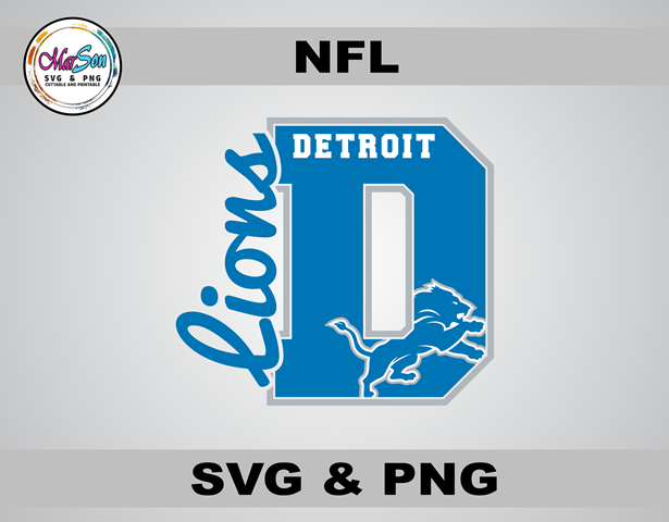 Detroit Lions SVG and PNG digital design – NFL football team logo cut file for Cricut, Silhouette, sublimation, and DTF printing