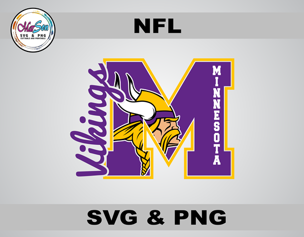Minnesota Vikings SVG and PNG digital design – NFL football team logo cut file for Cricut, Silhouette, sublimation, and DTF printing