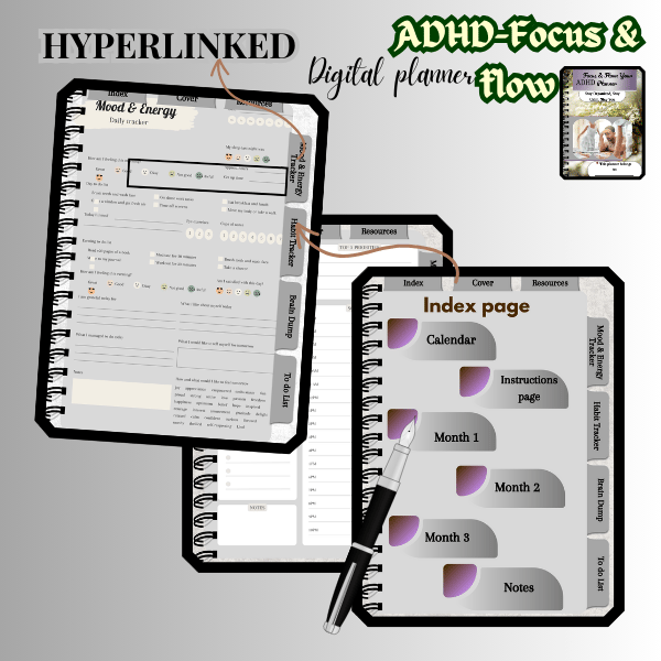 A Mockup of ADHD Focus & Flow planner