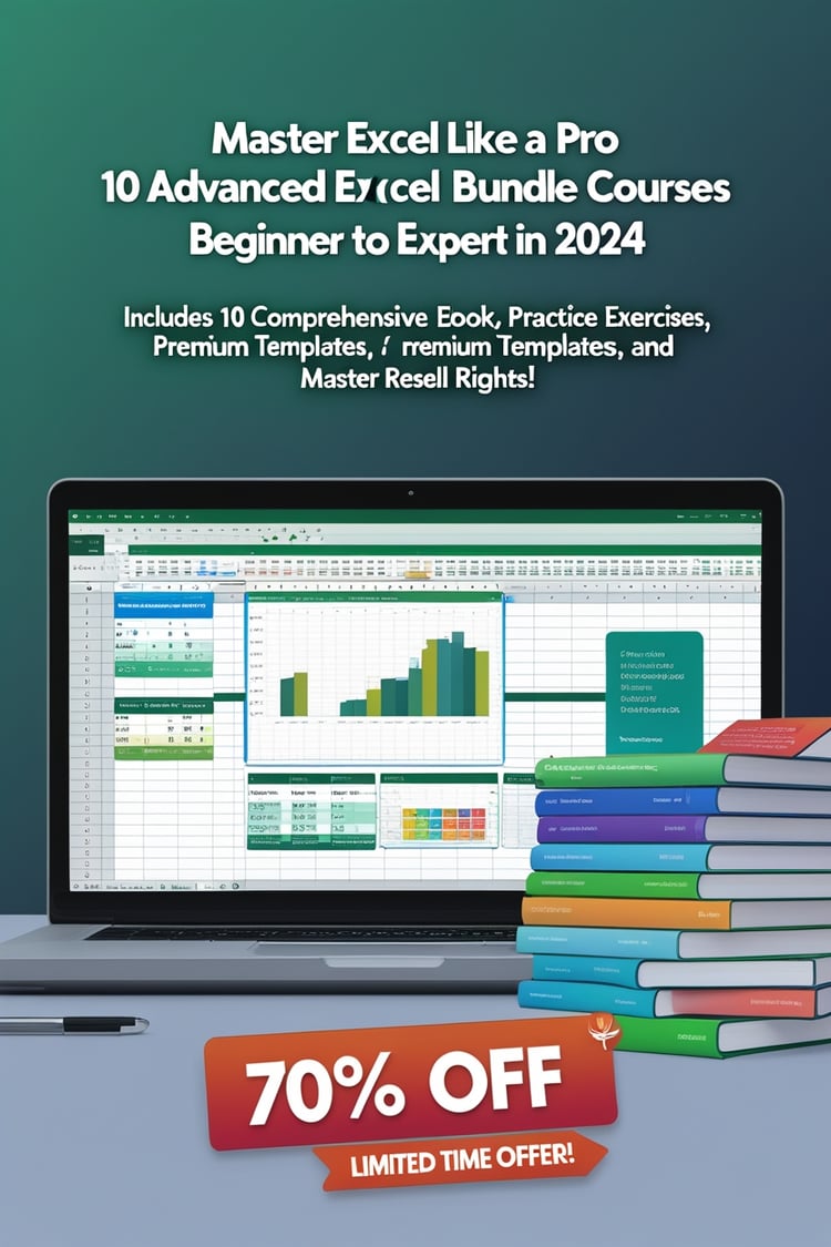 Master Resell Right, 10 Advanced Excel Bundle Courses with Practice Images, Exercises, and Premium Templates – From Beginner to Expert in 2024!