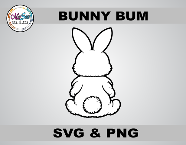 Easter SVG, Bunny Bum PNG, Easter Clipart, Digital Download, Easter Crafts, Cute Bunny Design