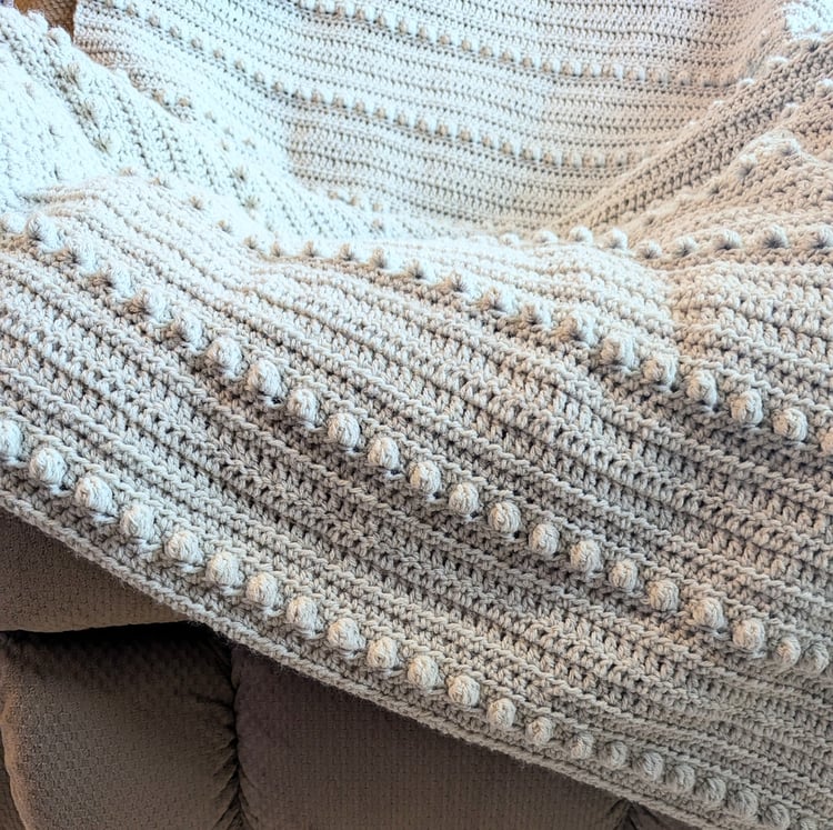 Bobble Blanket Crochet Pattern close up