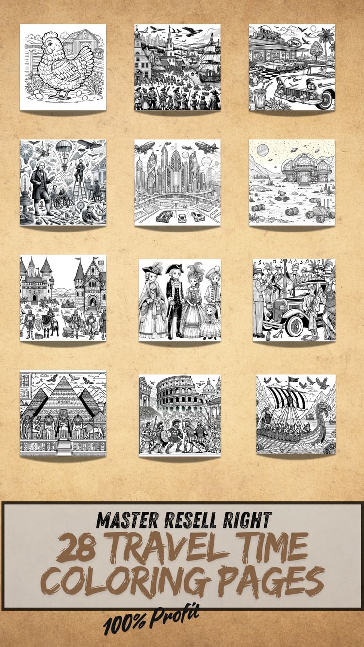 28 Travel Time Coloring Pages Master Resell Rights
