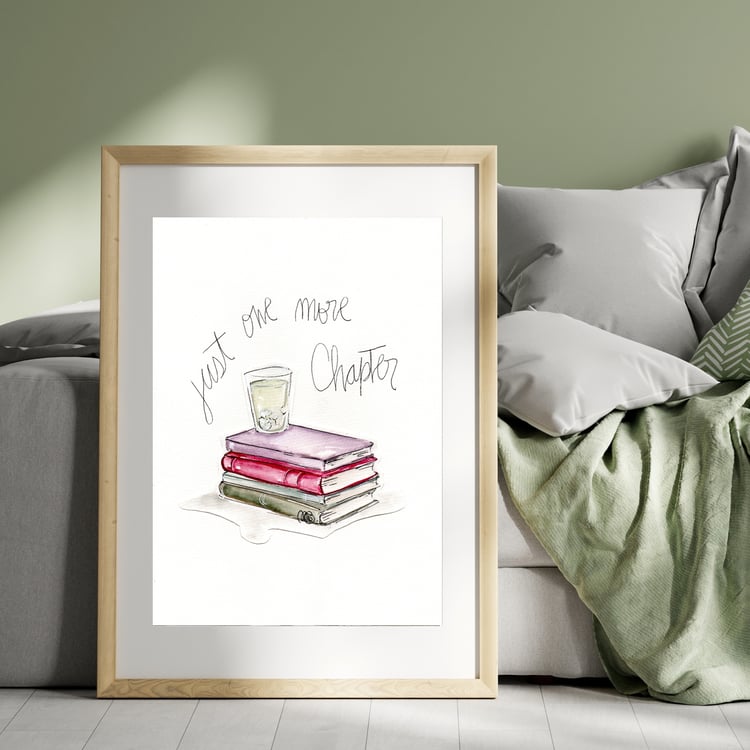 watercolor of books