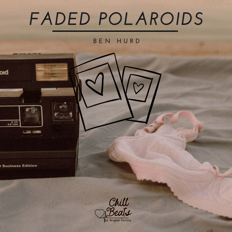 A vintage Polaroid camera with scattered photos and a delicate white bralette on a soft fabric, evoking nostalgia.