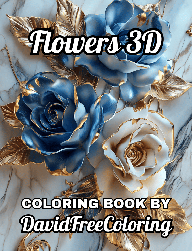 Flowers 3D Coloring Book is a coloring book for adults with 80 beautiful flower images to color creatively, both through the download of PNG and PDF files.