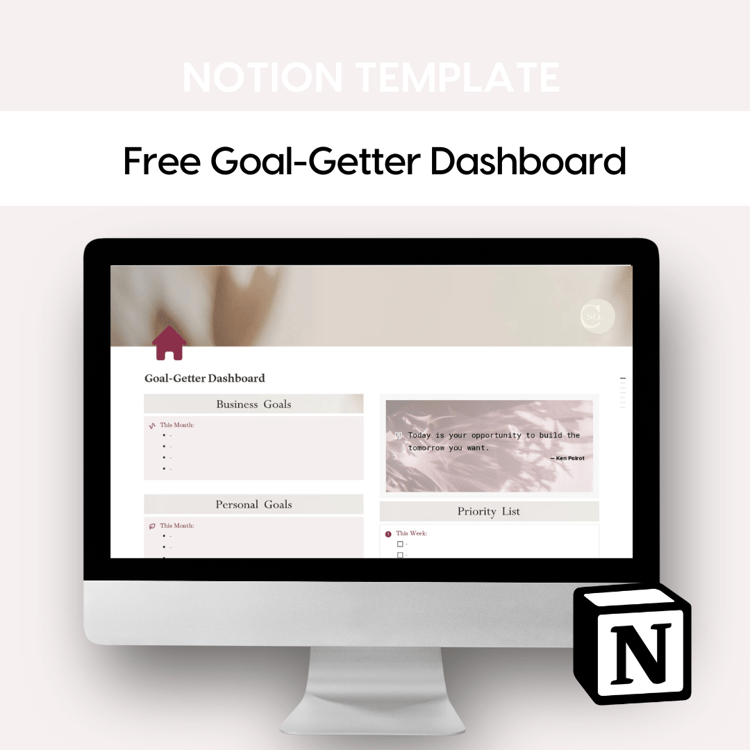 Free Goal Setting Notion template