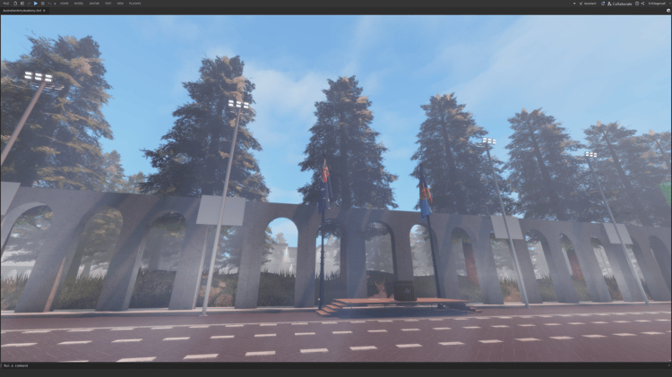Roblox Australian Army academy with military gate and training area