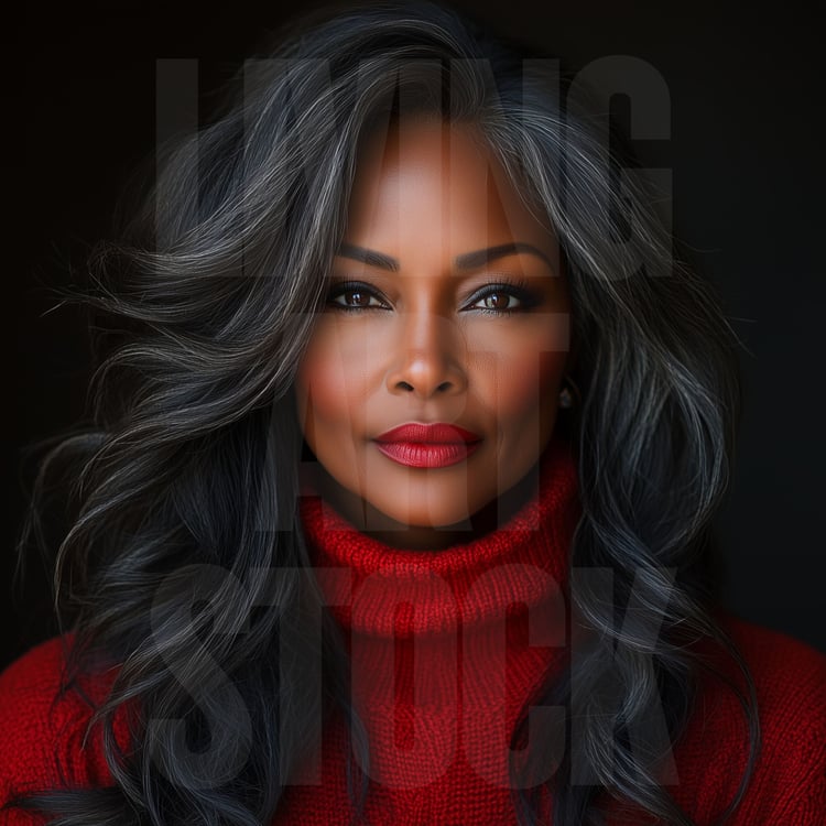 Silver Fox African American woman Model Editorial Stock Photo