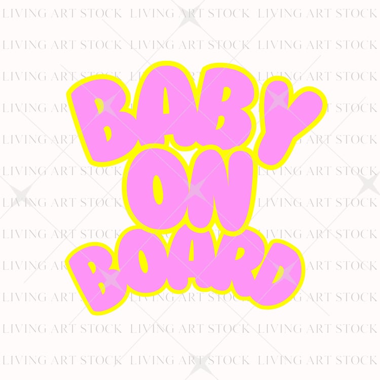 Baby on Board PNG transparent clipart design