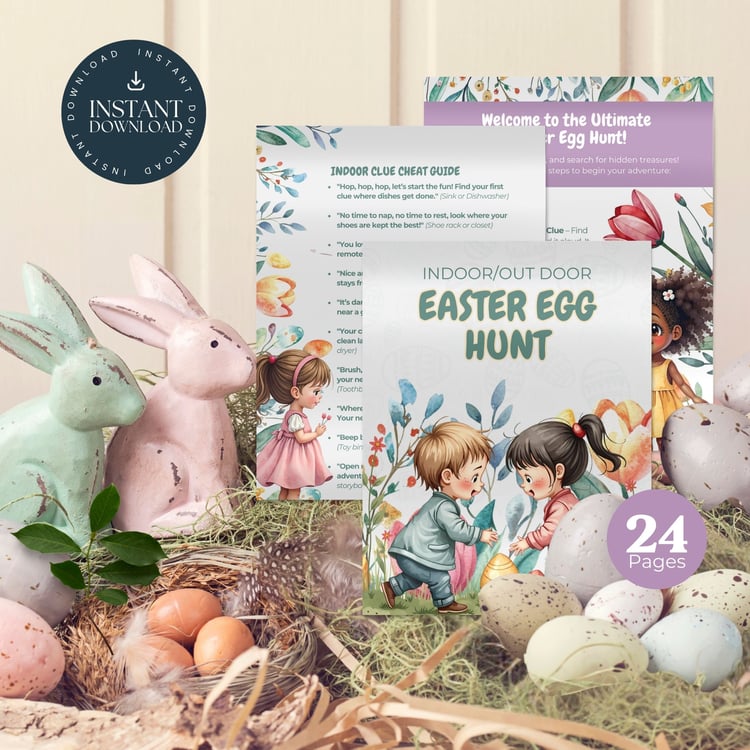 Easter Egg Hunt Clues & Instructions – 24-Page Printable PDF