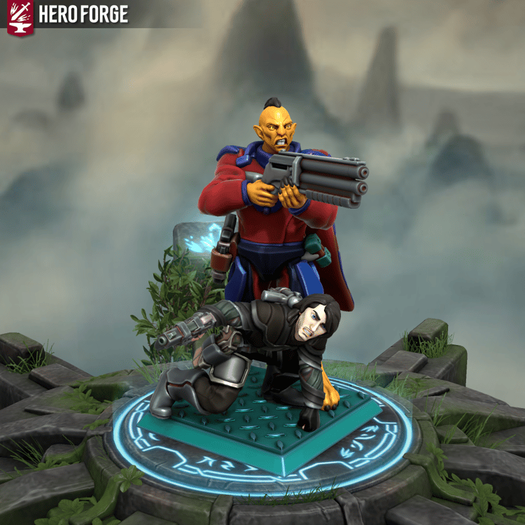 alien and man in battle