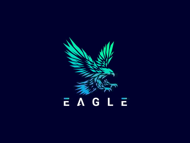 Hand-illustrated eagle logo with a fierce and majestic design, ideal for branding, merchandise, and business identity.