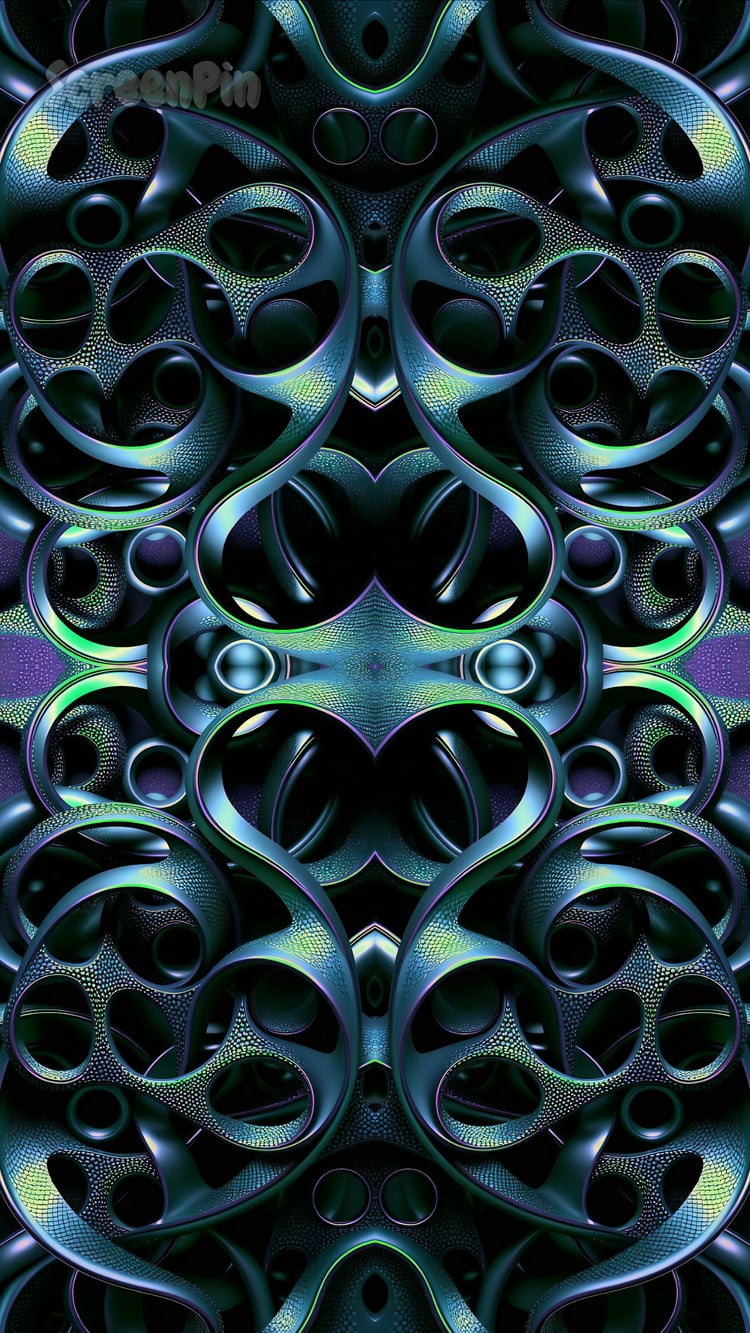 A seamless abstract pattern inspired by Orphic art, featuring bold geometric shapes and fluid color transitions in a rhythmic composition.