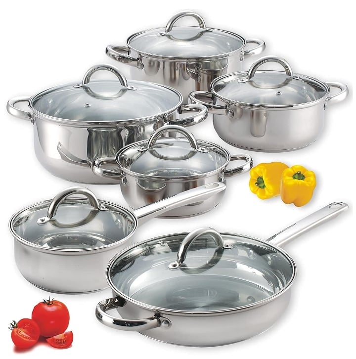 Stainless steel pots and pans set