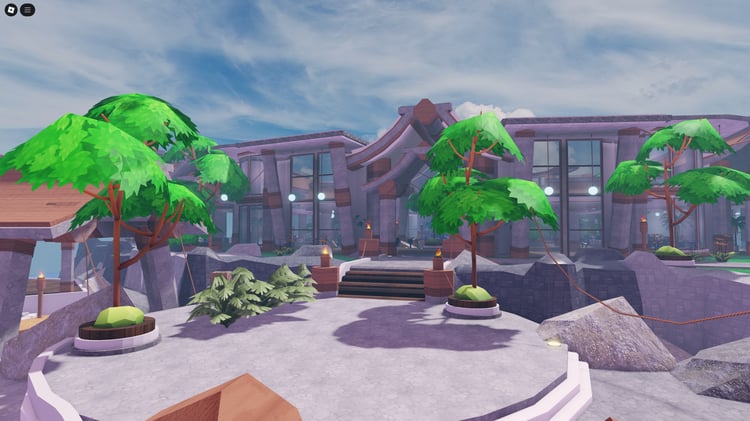 Private island café with a fully furnished kitchen and seating areas