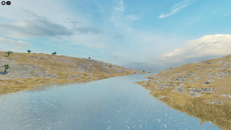 Close-up of a strategic crossing over the Nile River within the Valleys of the Nile battle terrain.