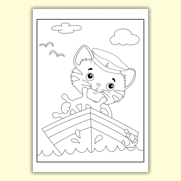 20 Coloriages de chats mignons - Pages A4