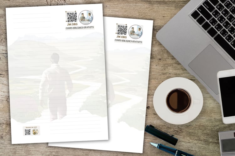 Modèles de Courriers JW A4 avec QR Code pour le Ministère, lignés et sans lignes