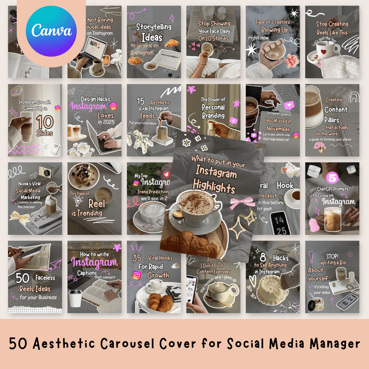Simple Digital Notes - Aesthetic Carousel Templates - Payhip