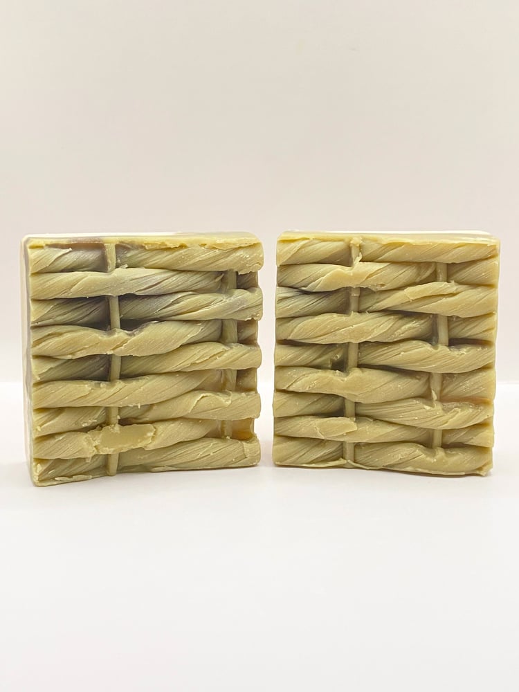 Rustic Basket handmade artisan soap looks like a woven basket