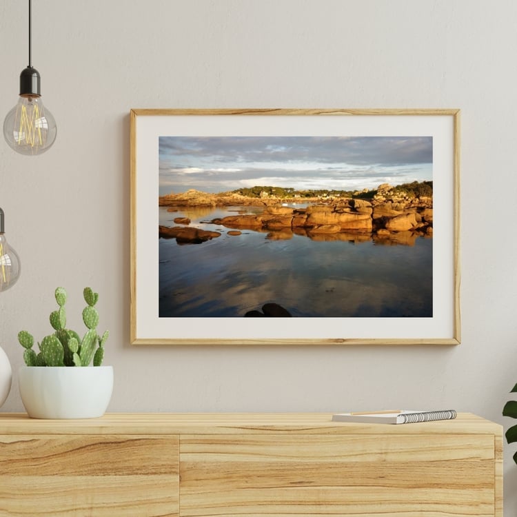 Cadre tableau image photo BRETAGNE TREGASTEL Côte de Granit Rose