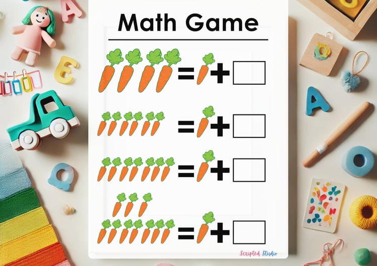 math-spelling-drawing-worksheets. on a desk with a pot of pencils