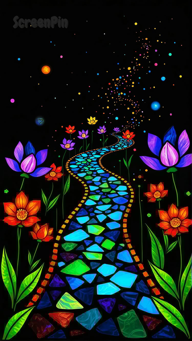 Cosmic Colorful Magic Path - Digital Art