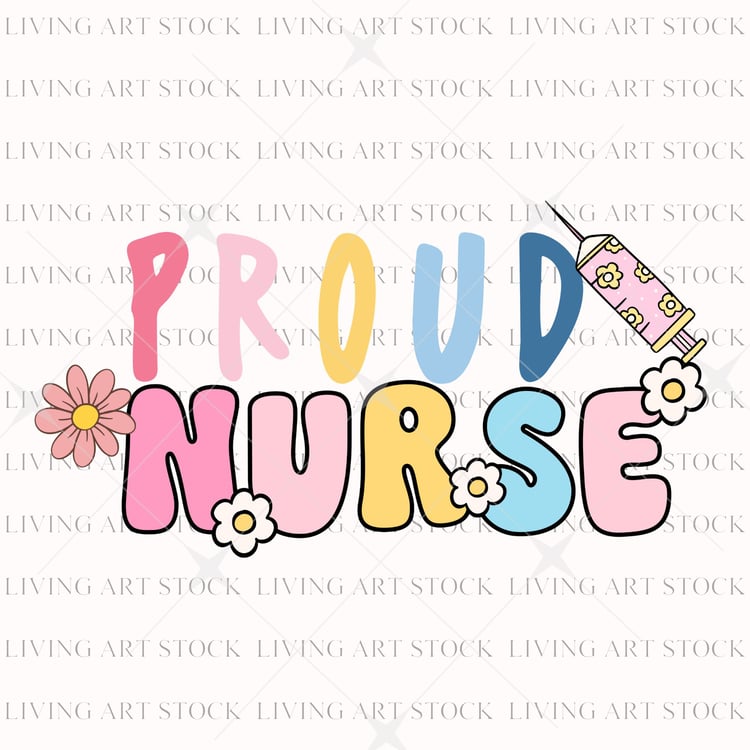 Proud nurse transparent PNG design for stickers, sublimation and stationery printing