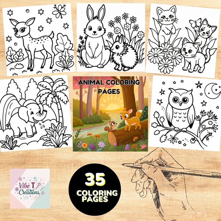 Easy Bold Animal Coloring Book for Kids – 35 Pages of Cute & Comfy Coloring Fun| coco wyo |bold and easy coloring pages for kids and adults