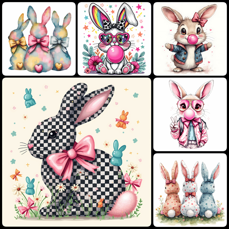 🌼 1850 cute Easter-themed digital designs for crafting & DIY projects. Includes 850 JPGs and 1000 PNGs, with high resolution (5120px, 300 DPI). Instant download with easy instructions! 🐰🌸Easter digital art, cute Easter designs, Easter PNG bundle, Easter J
