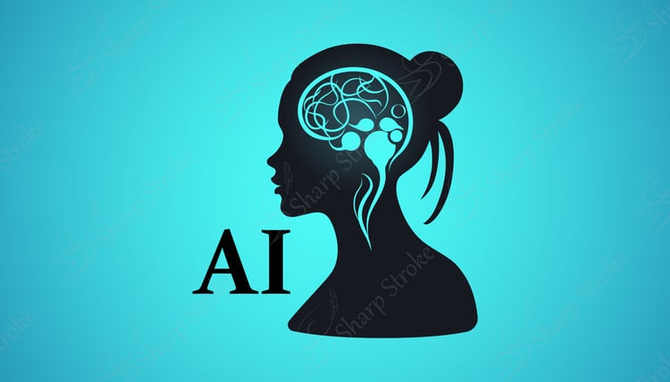 Futuristic AI Woman Vector