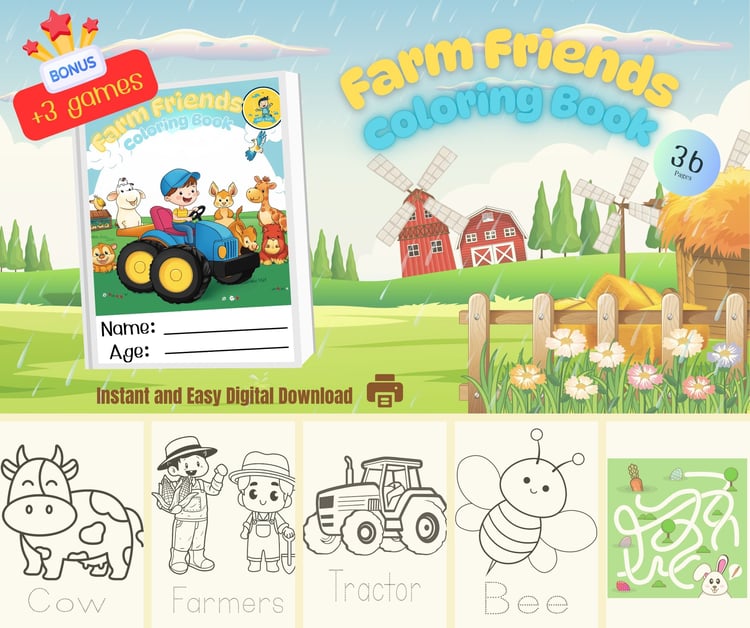 Color Farm Friends for kids - ebook