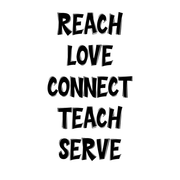 Reach Love Connect Teach Serve Logo (PNG License)