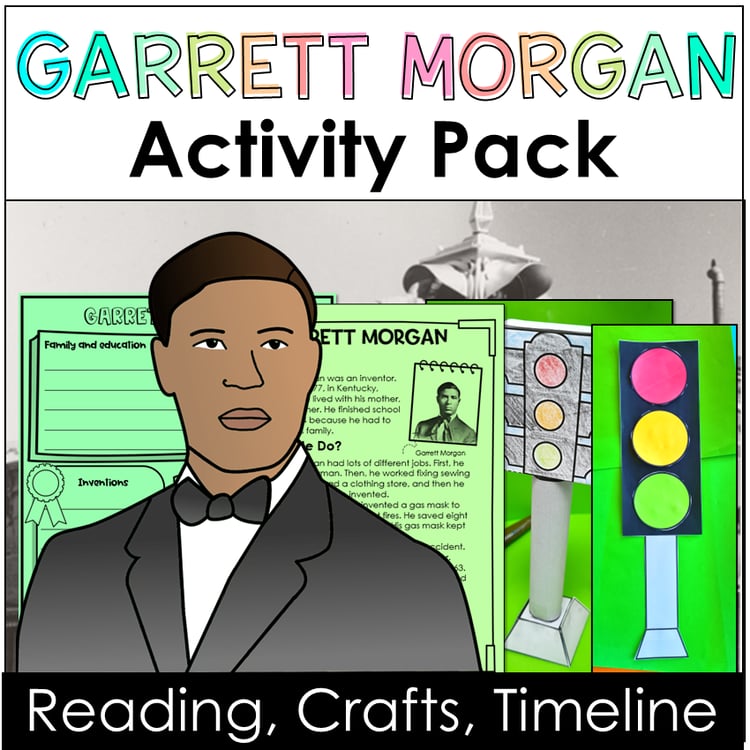 Garrett Morgan activity pack with reading, crafts and timeline
