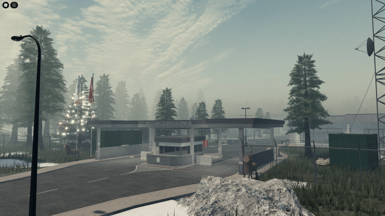 Roblox Cold War military base with Czechoslovak, DDR, and USSR uniforms.