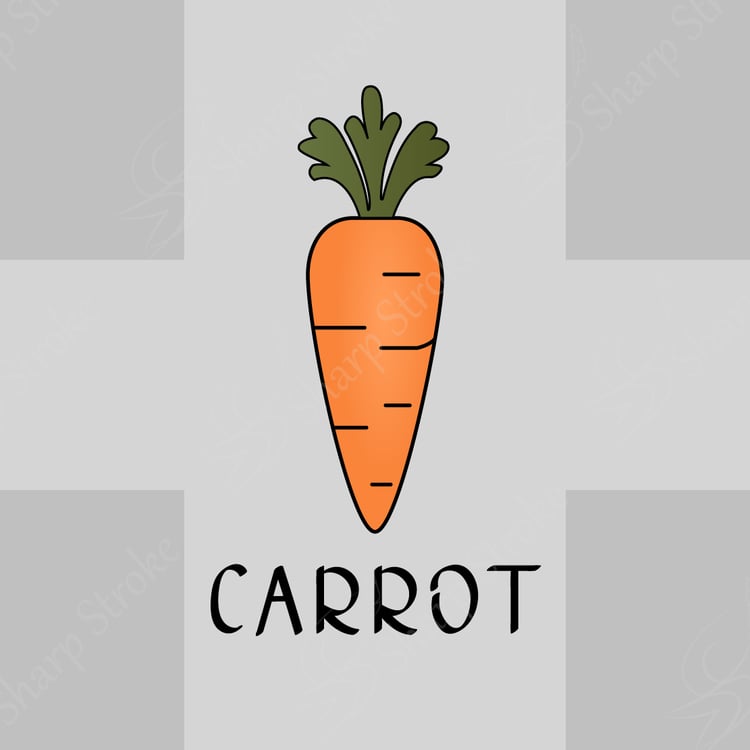 Minimalist Carrot Vector